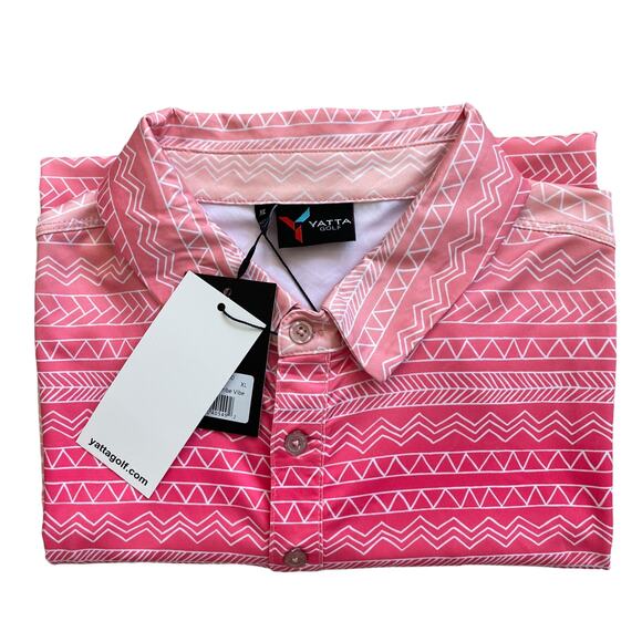 YATTA GOLF Men's Golf Polo Shirt Tribe Vibe Stretch Wicking UPF Size Large NEW - Picture 5 of 11